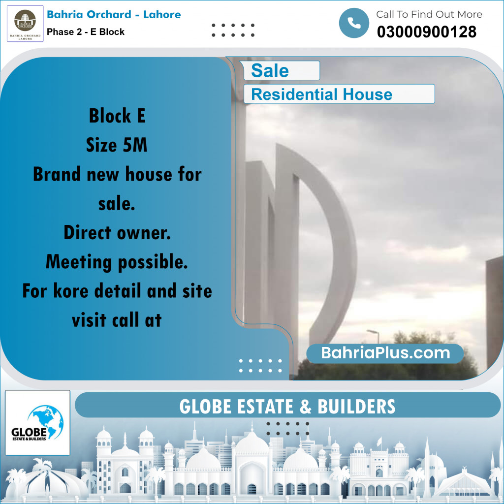 5 Marla Residential House for Sale in Phase 2 - E Block -  Bahria Orchard, Lahore - (BP-255544)
