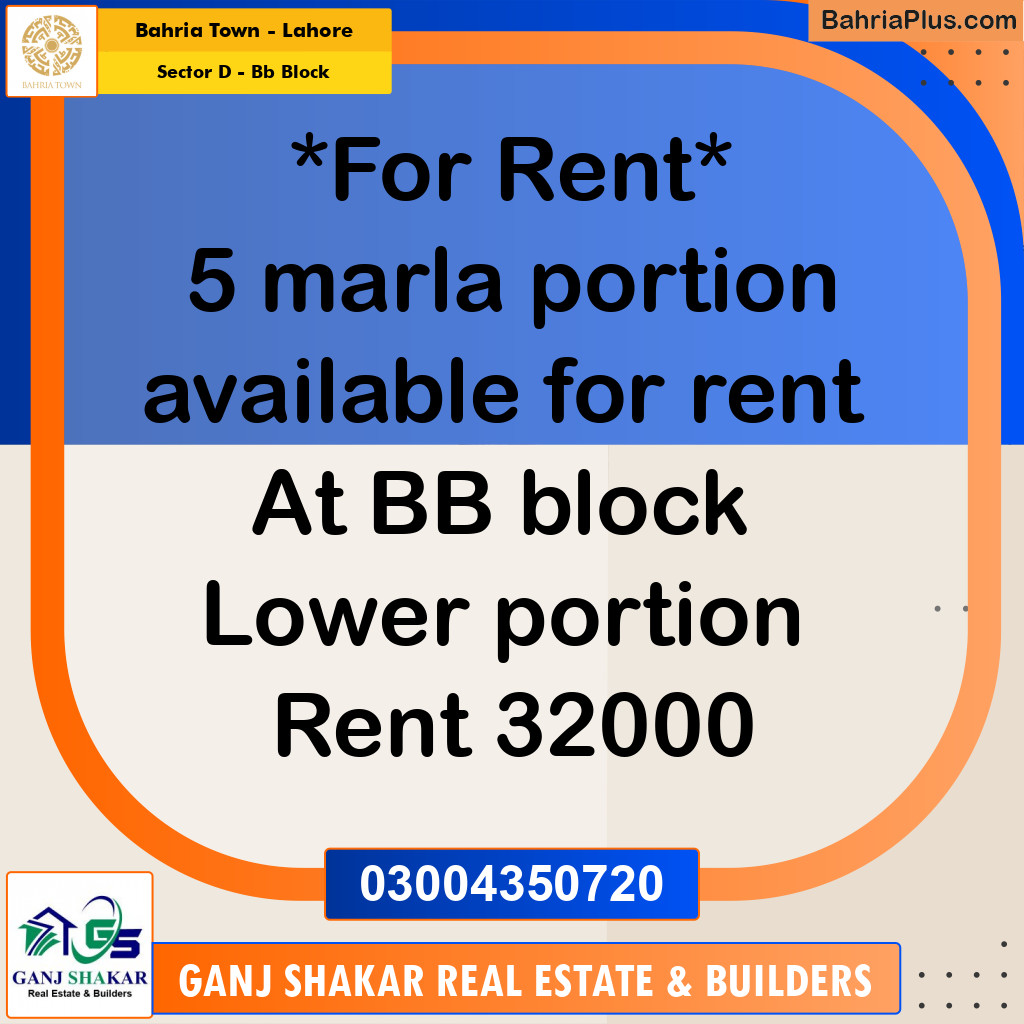 5 Marla Residential House for Rent in Sector D - BB Block -  Bahria Town, Lahore - (BP-255618)