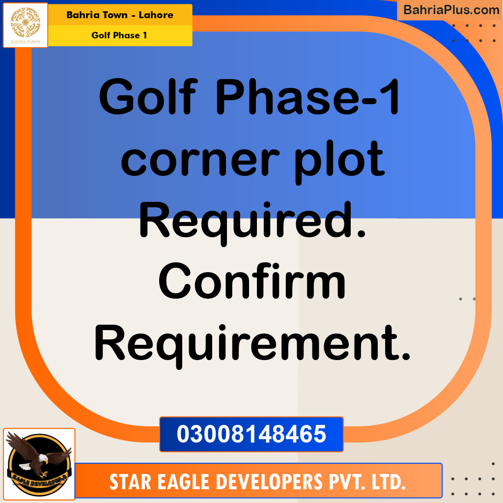 10 Marla Residential Plot for Sale in Golf Phase 1 -  Bahria Town, Lahore - (BP-255645)