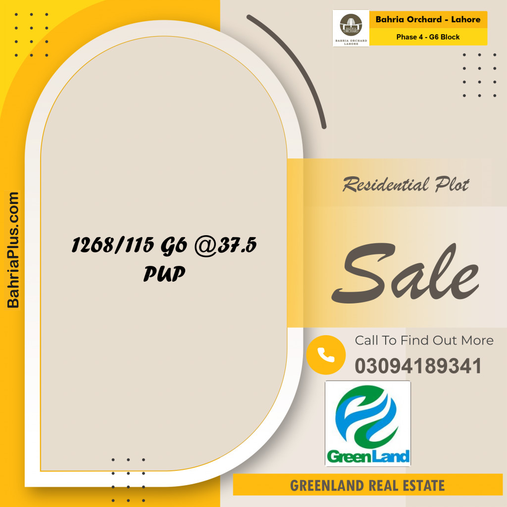 5 Marla Residential Plot for Sale in Phase 4 - G6 Block -  Bahria Orchard, Lahore - (BP-255664)