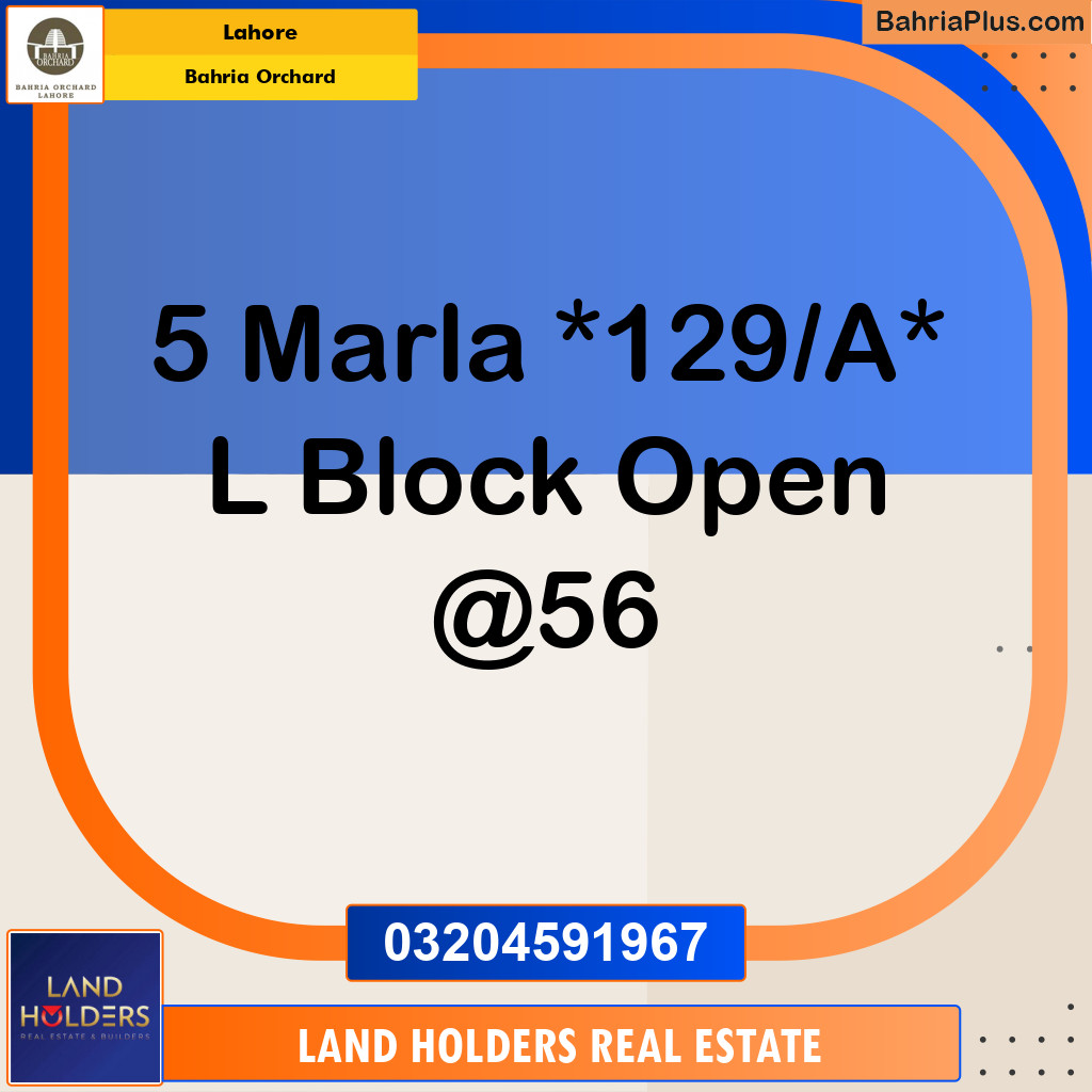 Residential Plot for Sale in Bahria Orchard, Lahore - (BP-255672)