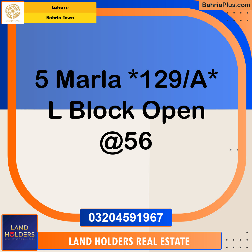 Residential Plot for Sale in Bahria Town, Lahore - (BP-255673)