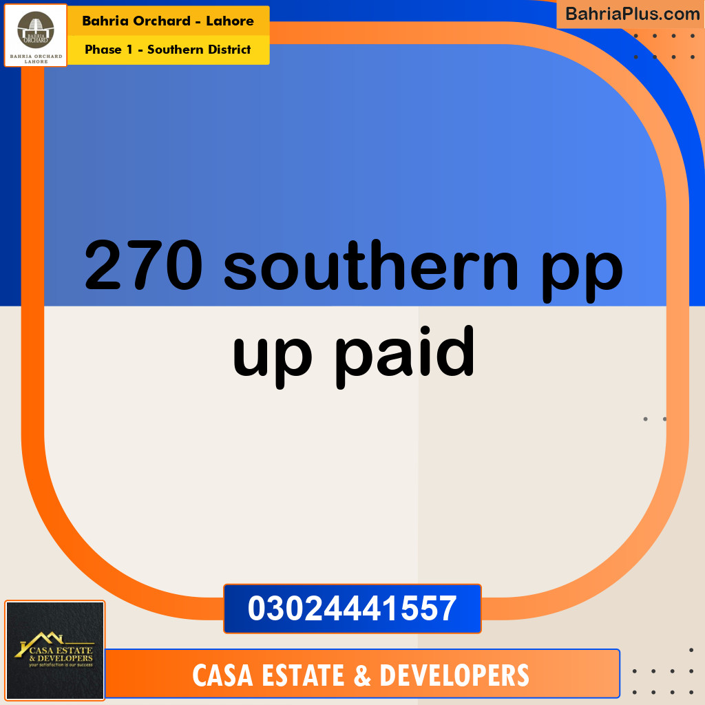 10 Marla Residential Plot for Sale in Phase 1 - Southern District -  Bahria Orchard, Lahore - (BP-255693)