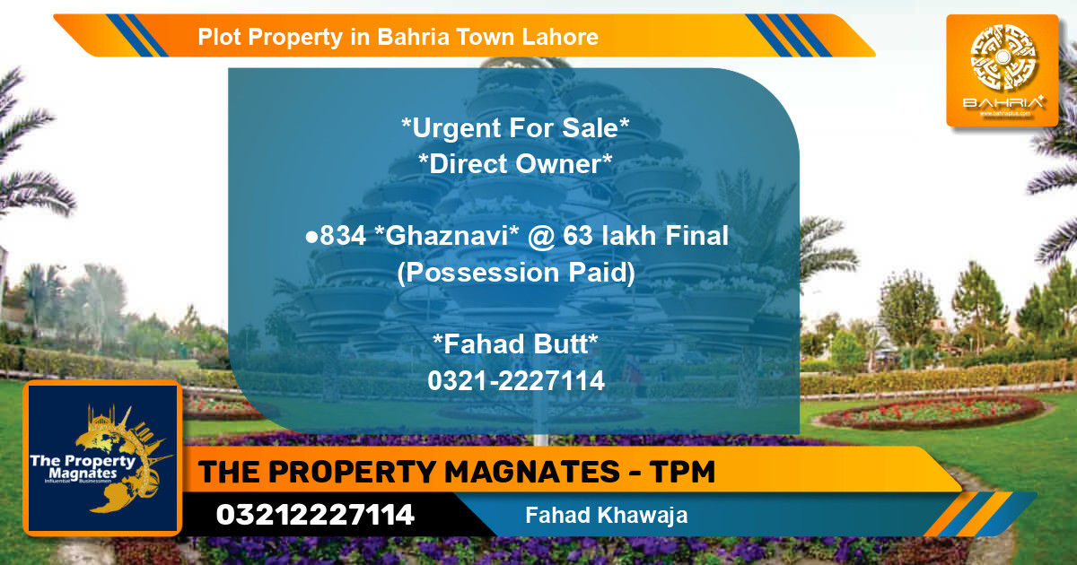 Residential Plot for Sale in Bahria Town, Lahore - (BP-25573)