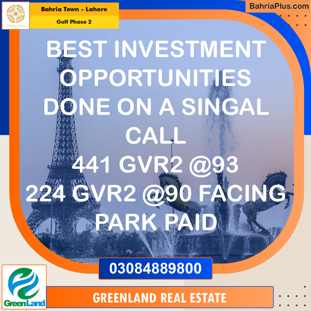 10 Marla Residential Plot for Sale in Golf Phase 2 -  Bahria Town, Lahore - (BP-255762)