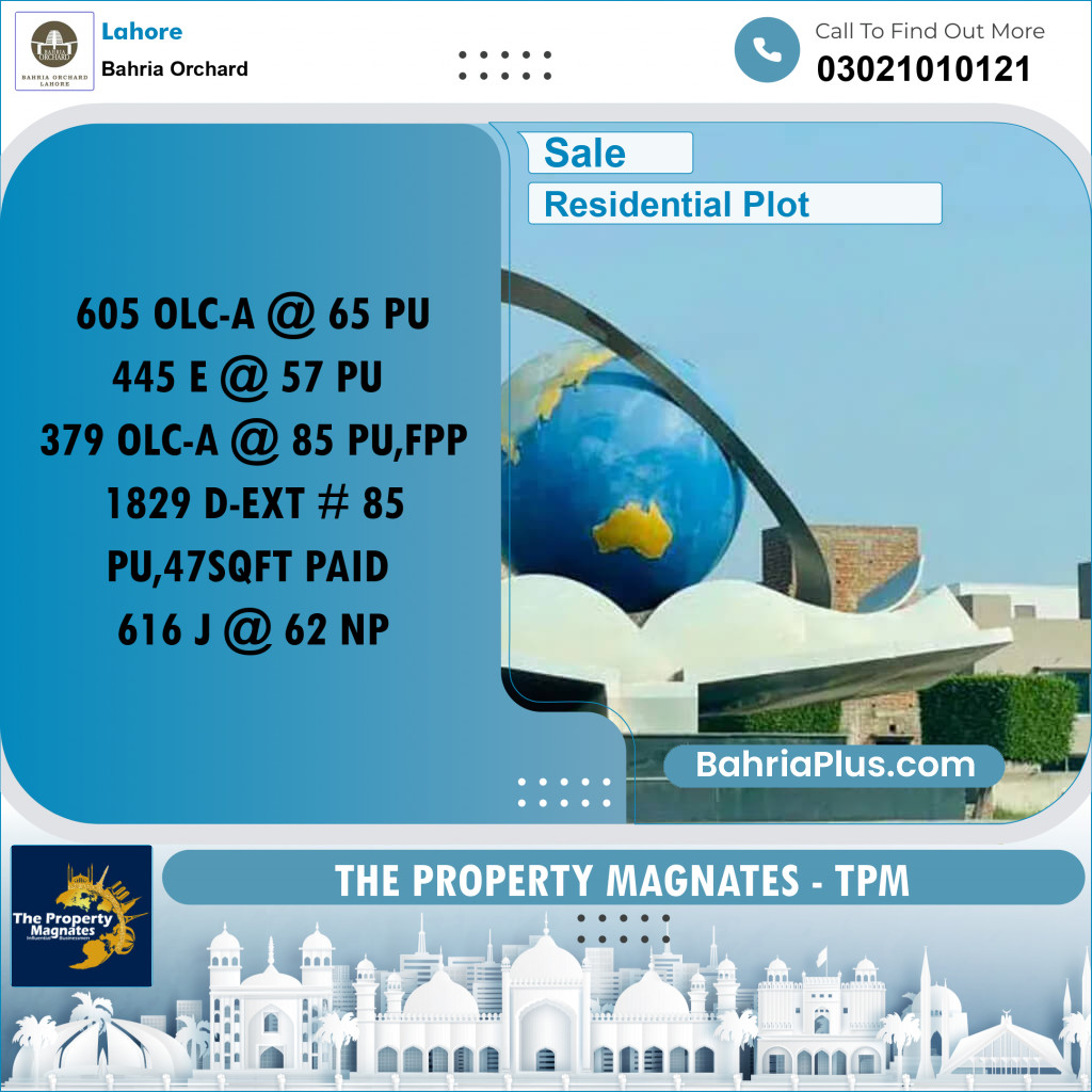 Residential Plot for Sale in Bahria Orchard, Lahore - (BP-255769)