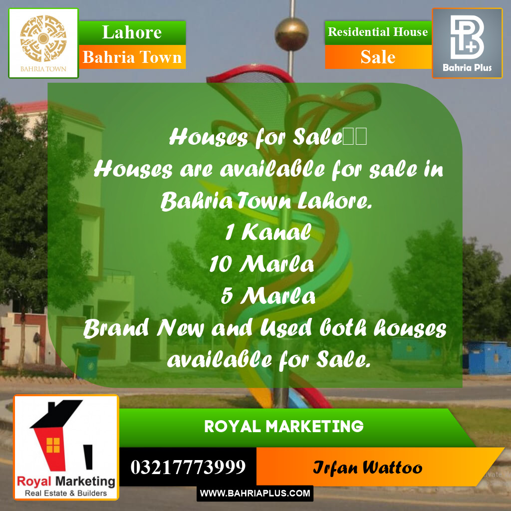 Residential House for Sale in Bahria Town, Lahore - (BP-255784)