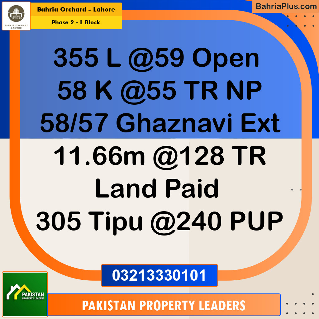 5 Marla Residential Plot for Sale in Phase 2 - L Block -  Bahria Orchard, Lahore - (BP-255791)