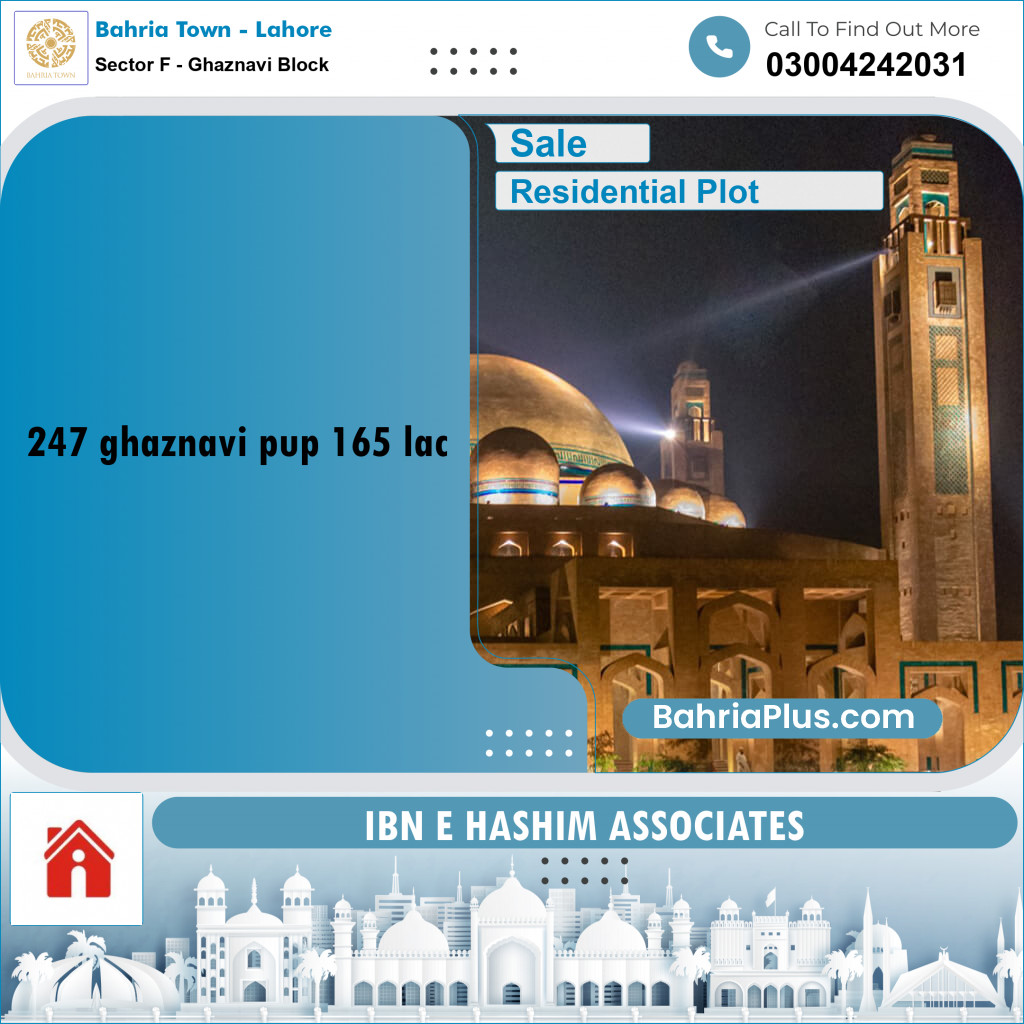 10 Marla Residential Plot for Sale in Sector F - Ghaznavi Block -  Bahria Town, Lahore - (BP-255833)