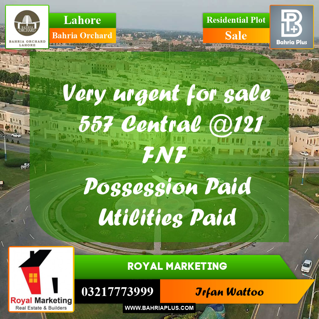 Residential Plot for Sale in Bahria Orchard, Lahore - (BP-255855)