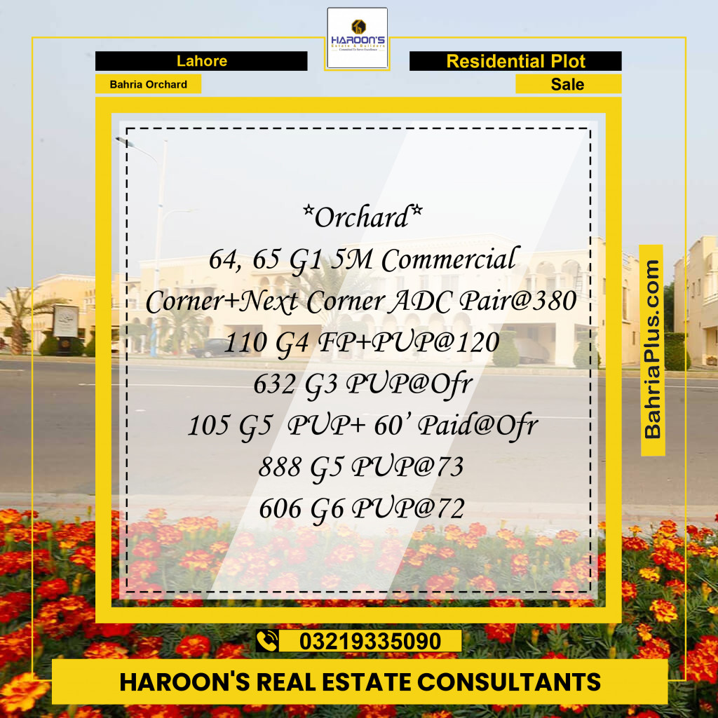 Residential Plot for Sale in Bahria Orchard, Lahore - (BP-255922)