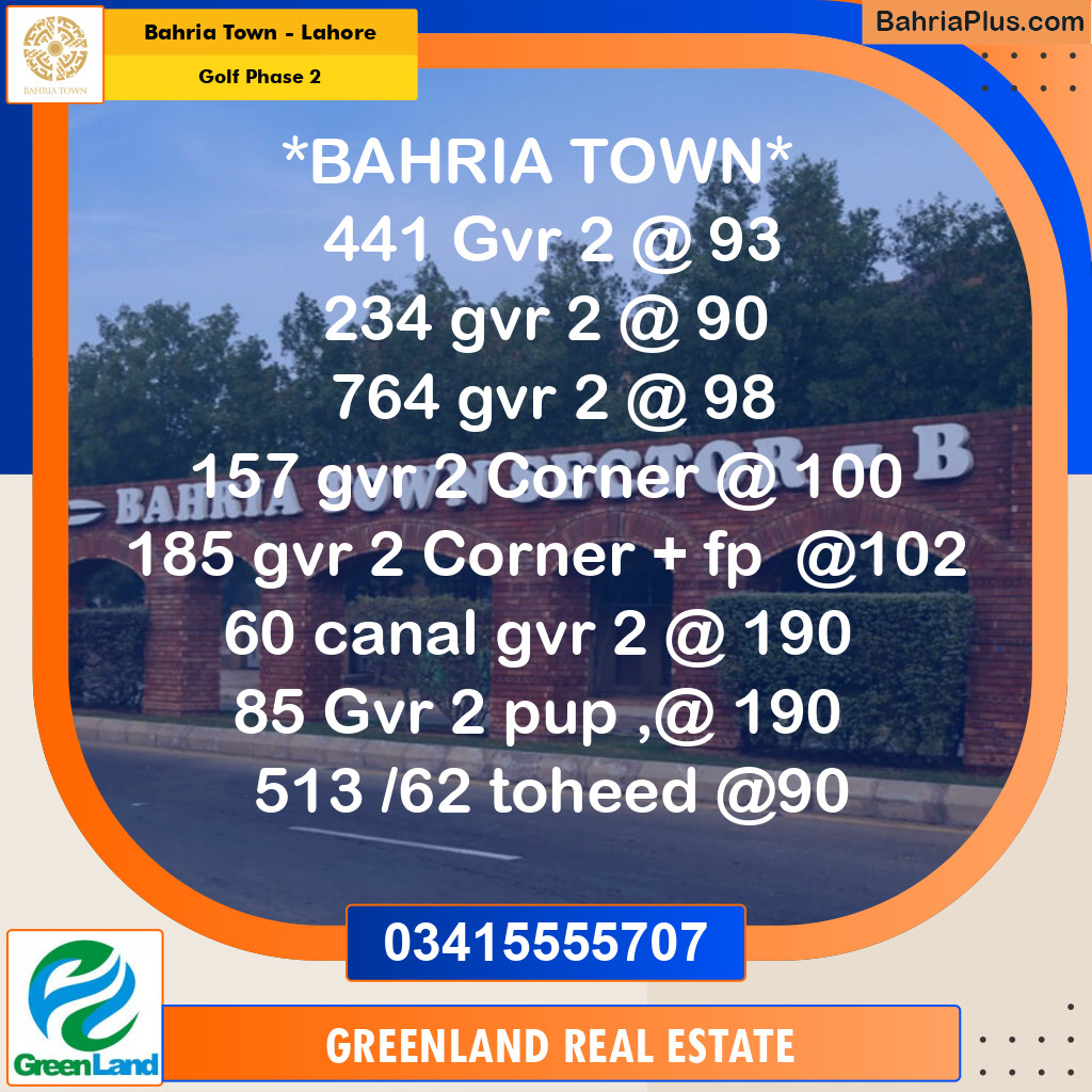 10 Marla Residential Plot for Sale in Golf Phase 2 -  Bahria Town, Lahore - (BP-255940)