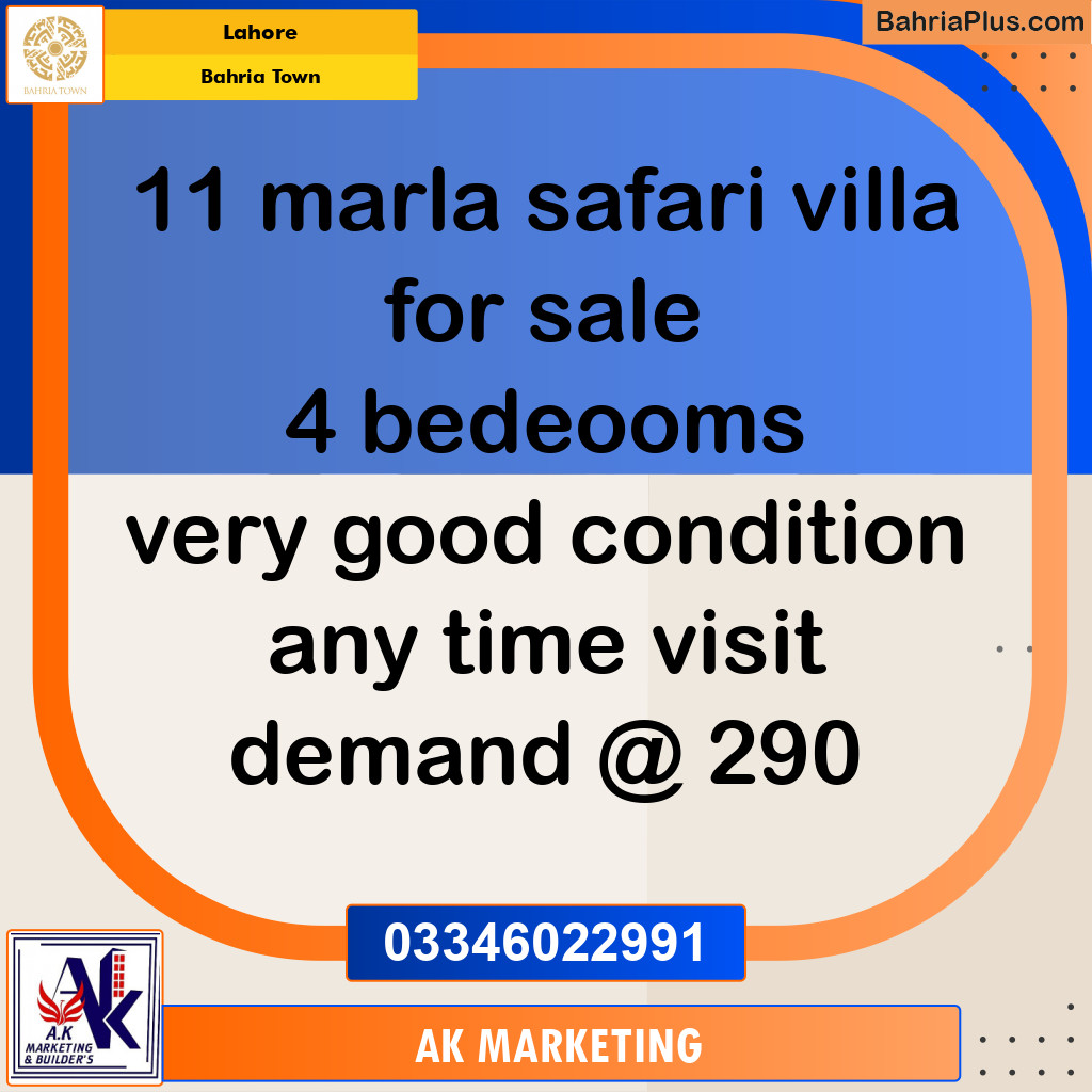 11 Marla Residential House for Sale in Bahria Town, Lahore - (BP-255941)