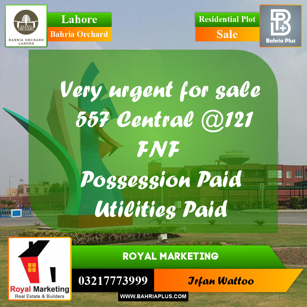 Residential Plot for Sale in Bahria Orchard, Lahore - (BP-255959)