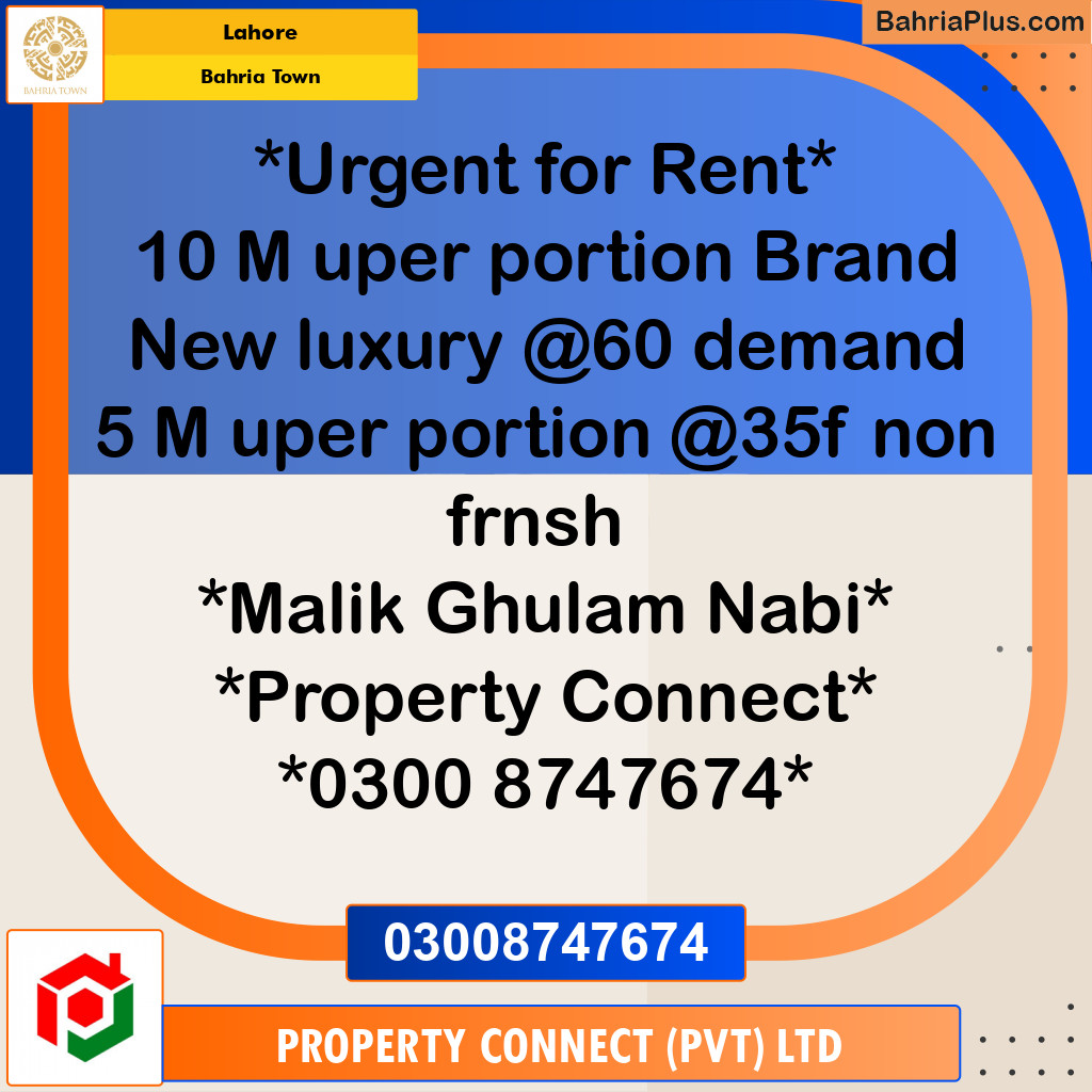 Residential House for Rent in Bahria Town, Lahore - (BP-256019)