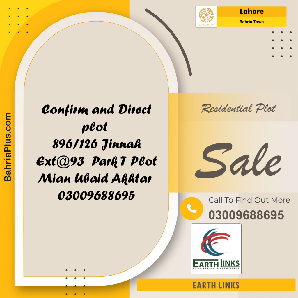 Residential Plot for Sale in Bahria Town, Lahore - (BP-256037)