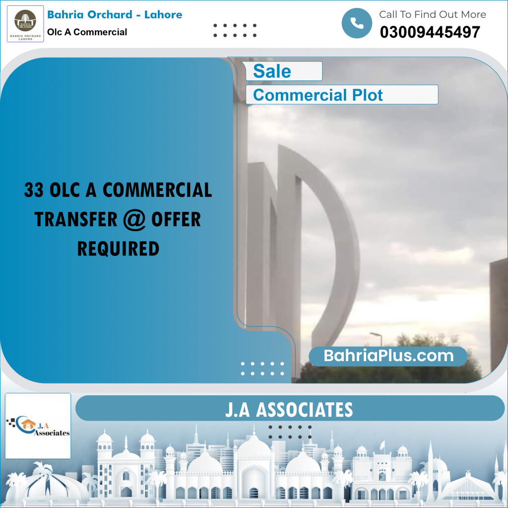5 Marla Commercial Plot for Sale in OLC A Commercial -  Bahria Orchard, Lahore - (BP-256076)