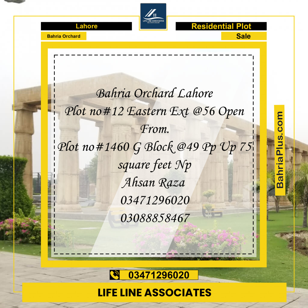 5 Marla Residential Plot for Sale in Bahria Orchard, Lahore - (BP-256093)