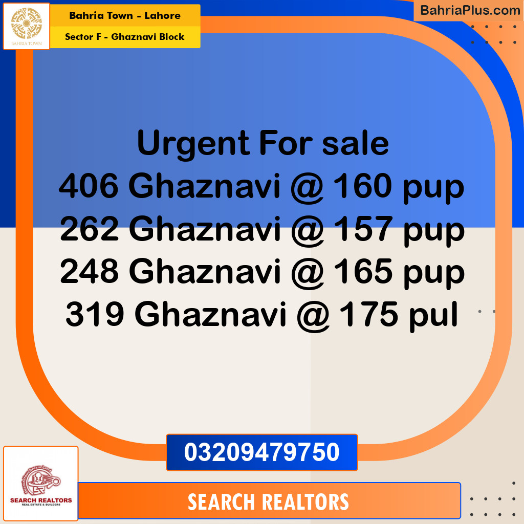 10 Marla Residential Plot for Sale in Sector F - Ghaznavi Block -  Bahria Town, Lahore - (BP-256108)