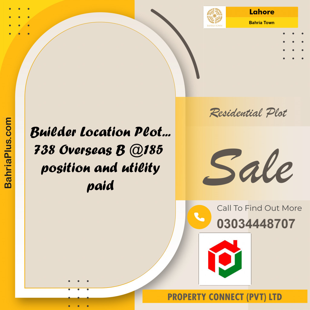 Residential Plot for Sale in Bahria Town, Lahore - (BP-256138)
