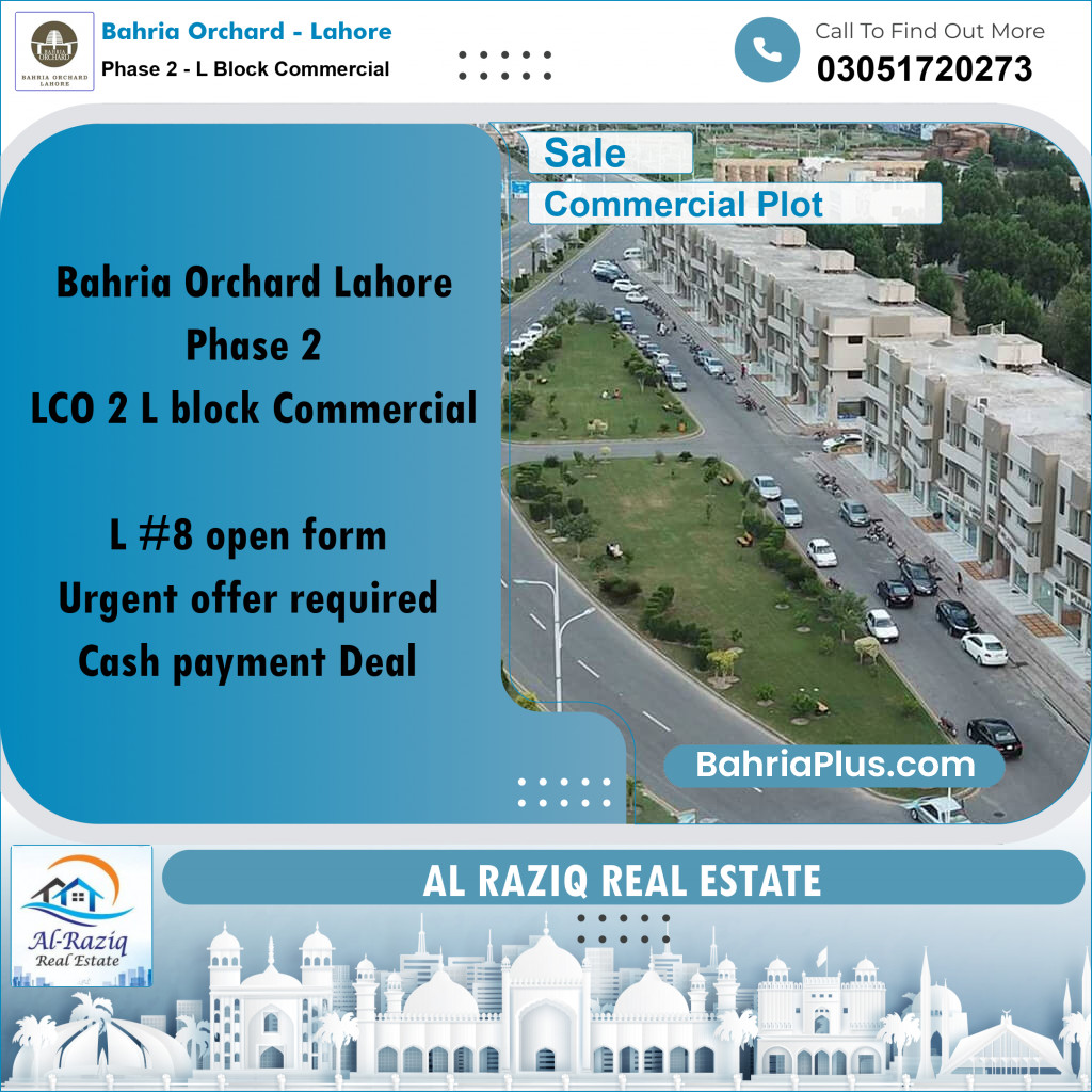 5 Marla Commercial Plot for Sale in Phase 2 - L Block Commercial -  Bahria Orchard, Lahore - (BP-256155)