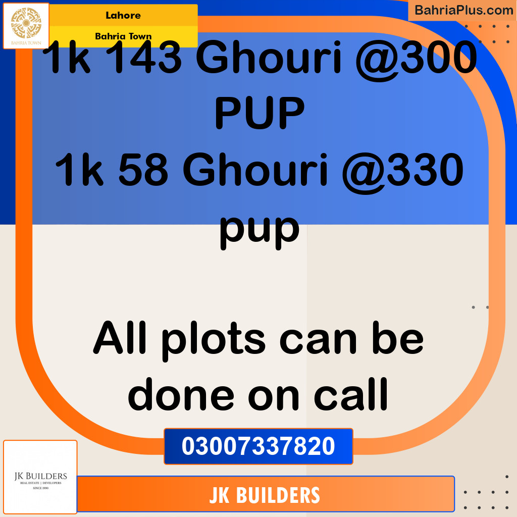Residential Plot for Sale in Bahria Town, Lahore - (BP-256161)