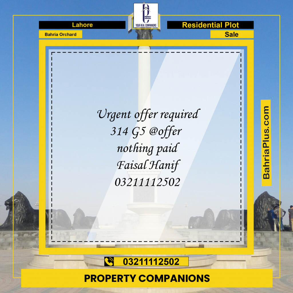 Residential Plot for Sale in Bahria Orchard, Lahore - (BP-256187)