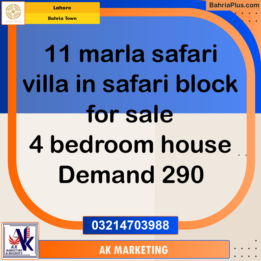 11 Marla Residential House for Sale in Bahria Town, Lahore - (BP-256236)