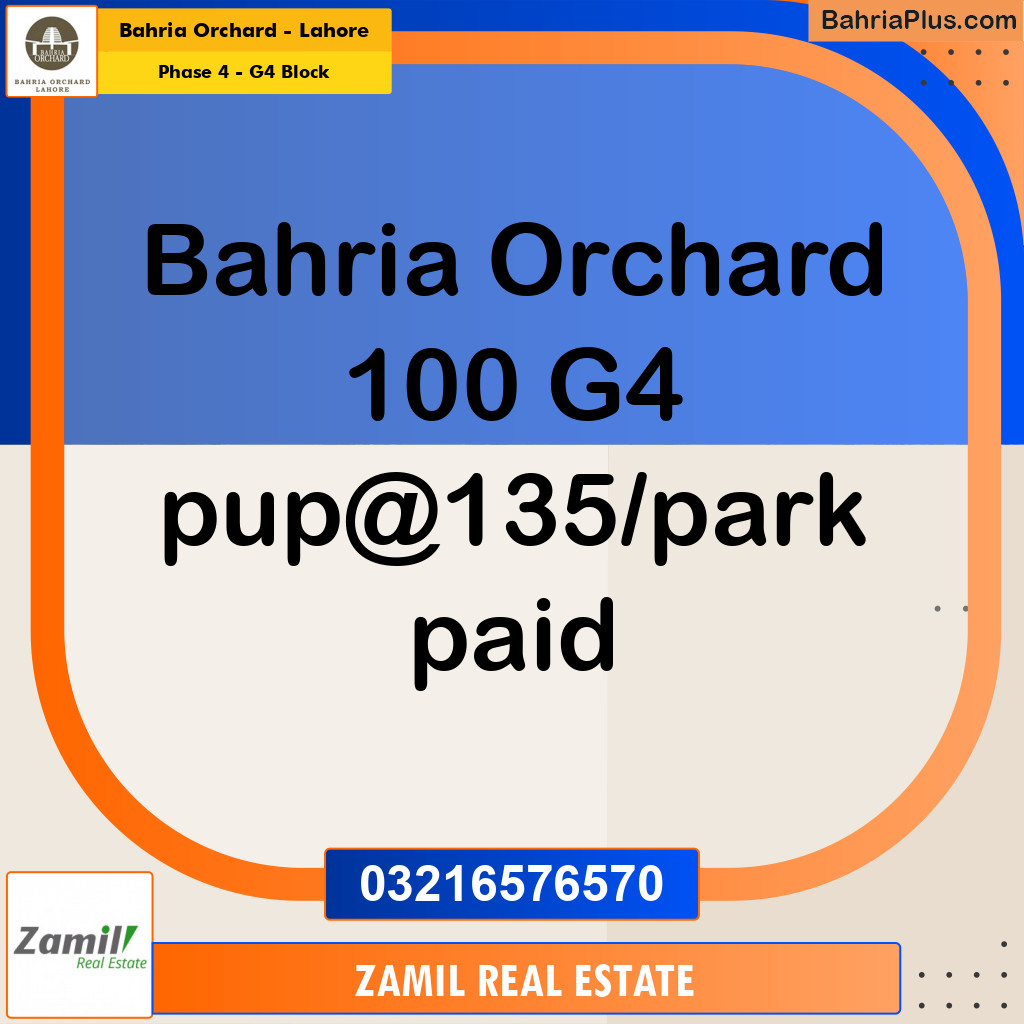 10 Marla Residential Plot for Sale in Phase 4 - G4 Block -  Bahria Orchard, Lahore - (BP-256244)