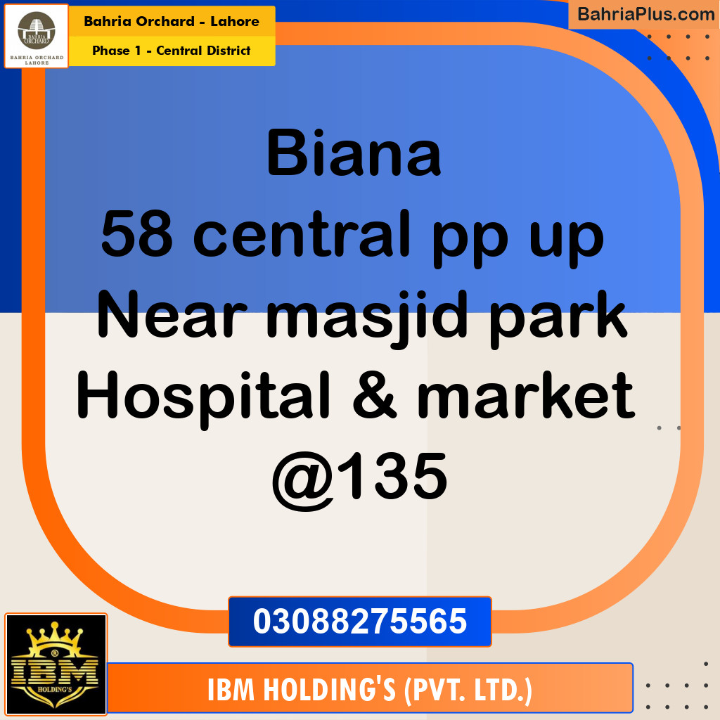 10 Marla Residential Plot for Sale in Phase 1 - Central District -  Bahria Orchard, Lahore - (BP-256319)