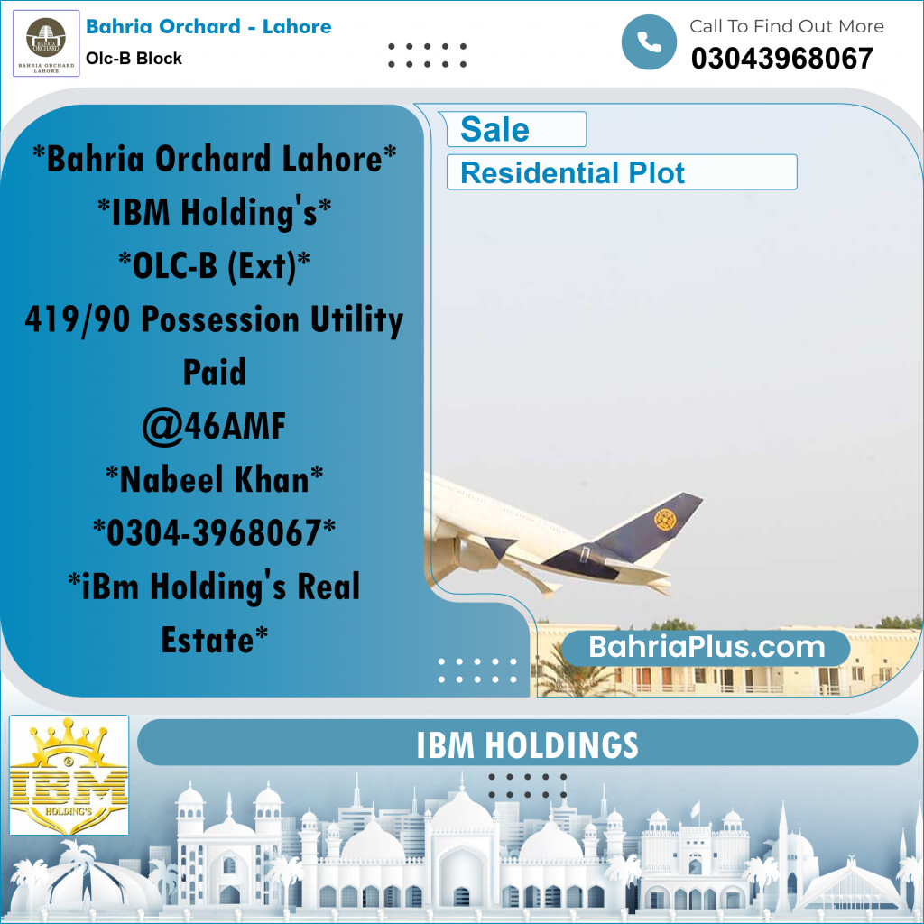 5 Marla Residential Plot for Sale in OLC-B Block -  Bahria Orchard, Lahore - (BP-256322)