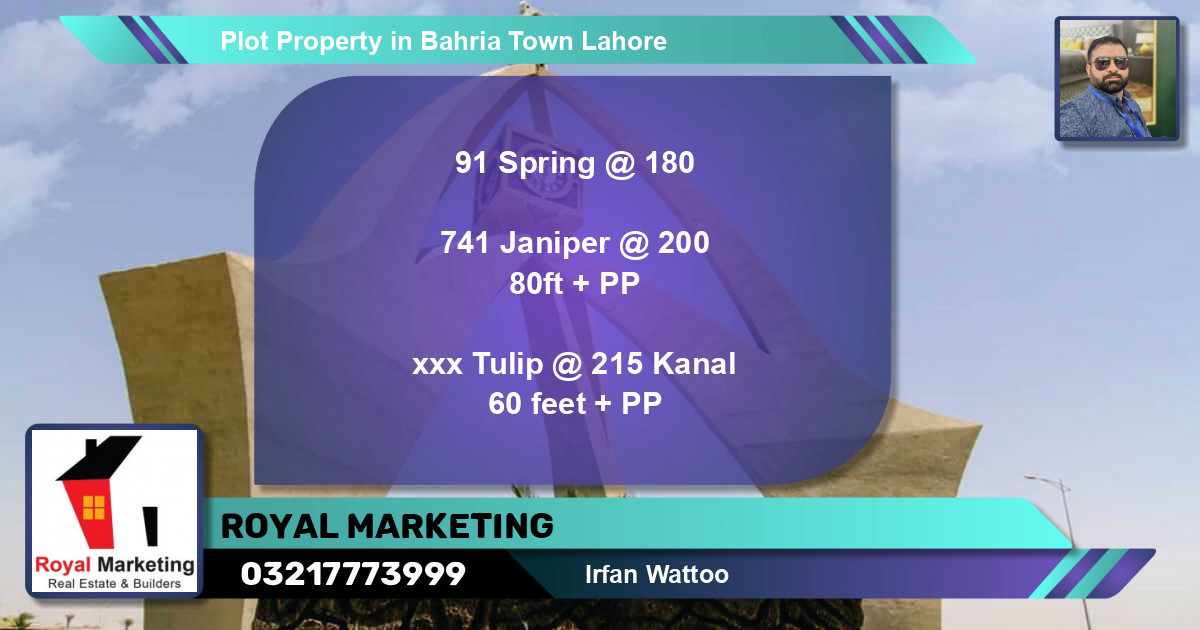 Residential Plot for Sale in Bahria Town, Lahore - (BP-25634)