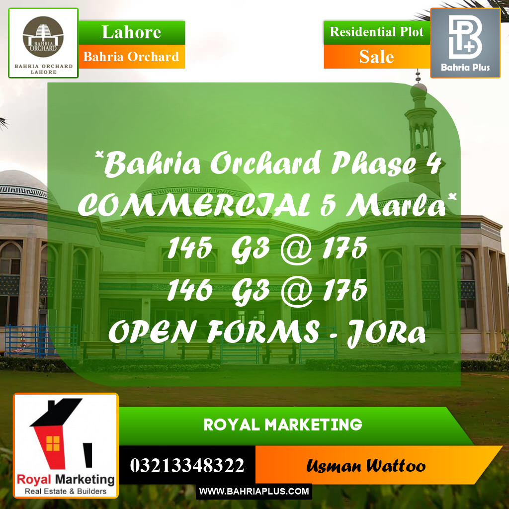 Residential Plot for Sale in Bahria Orchard, Lahore - (BP-256342)