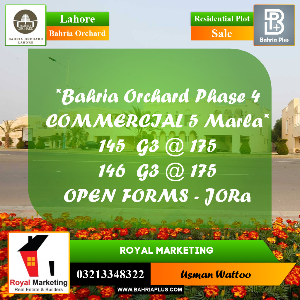 Residential Plot for Sale in Bahria Orchard, Lahore - (BP-256343)