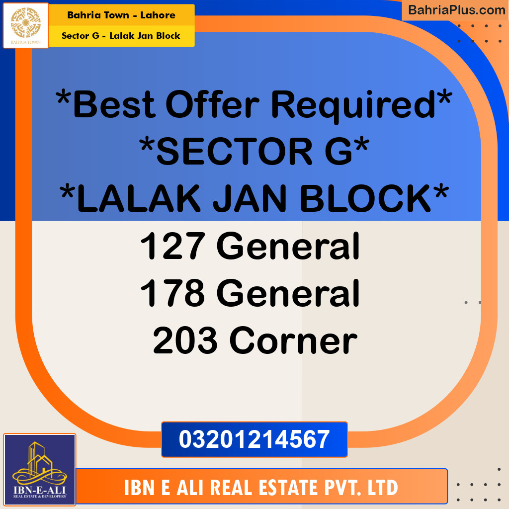5 Marla Residential Plot for Sale in Sector G - Lalak Jan Block -  Bahria Town, Lahore - (BP-256363)