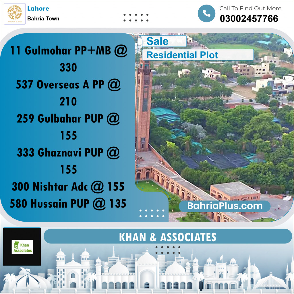 Residential Plot for Sale in Bahria Town, Lahore - (BP-256439)