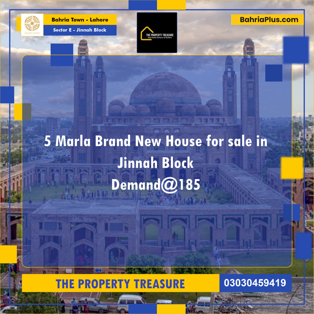 5 Marla Residential House for Sale in Sector E - Jinnah Block -  Bahria Town, Lahore - (BP-256485)