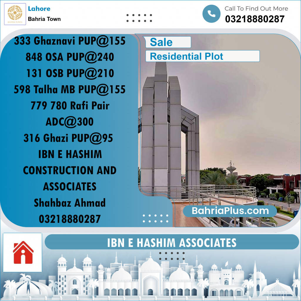 Residential Plot for Sale in Bahria Town, Lahore - (BP-256510)