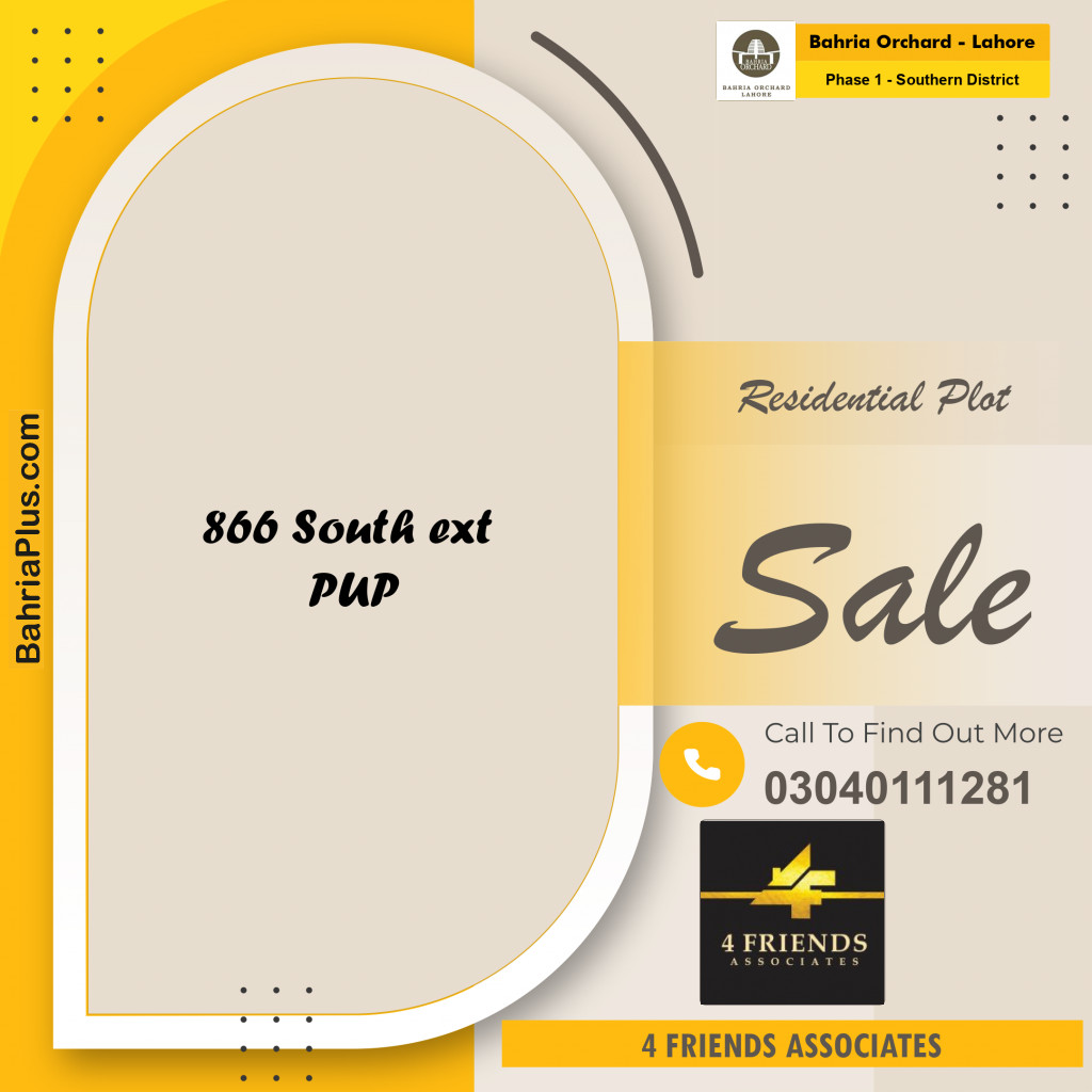 8 Marla Residential Plot for Sale in Phase 1 - Southern District -  Bahria Orchard, Lahore - (BP-256522)