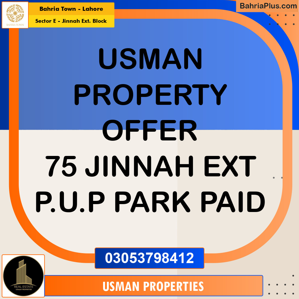 5 Marla Residential Plot for Sale in Sector E - Jinnah Ext. Block -  Bahria Town, Lahore - (BP-256546)