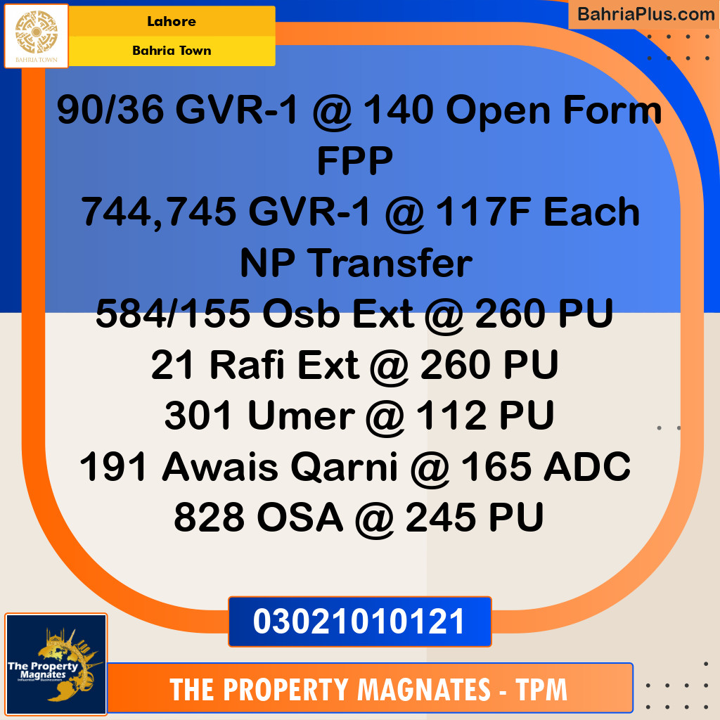 Residential Plot for Sale in Bahria Town, Lahore - (BP-256586)