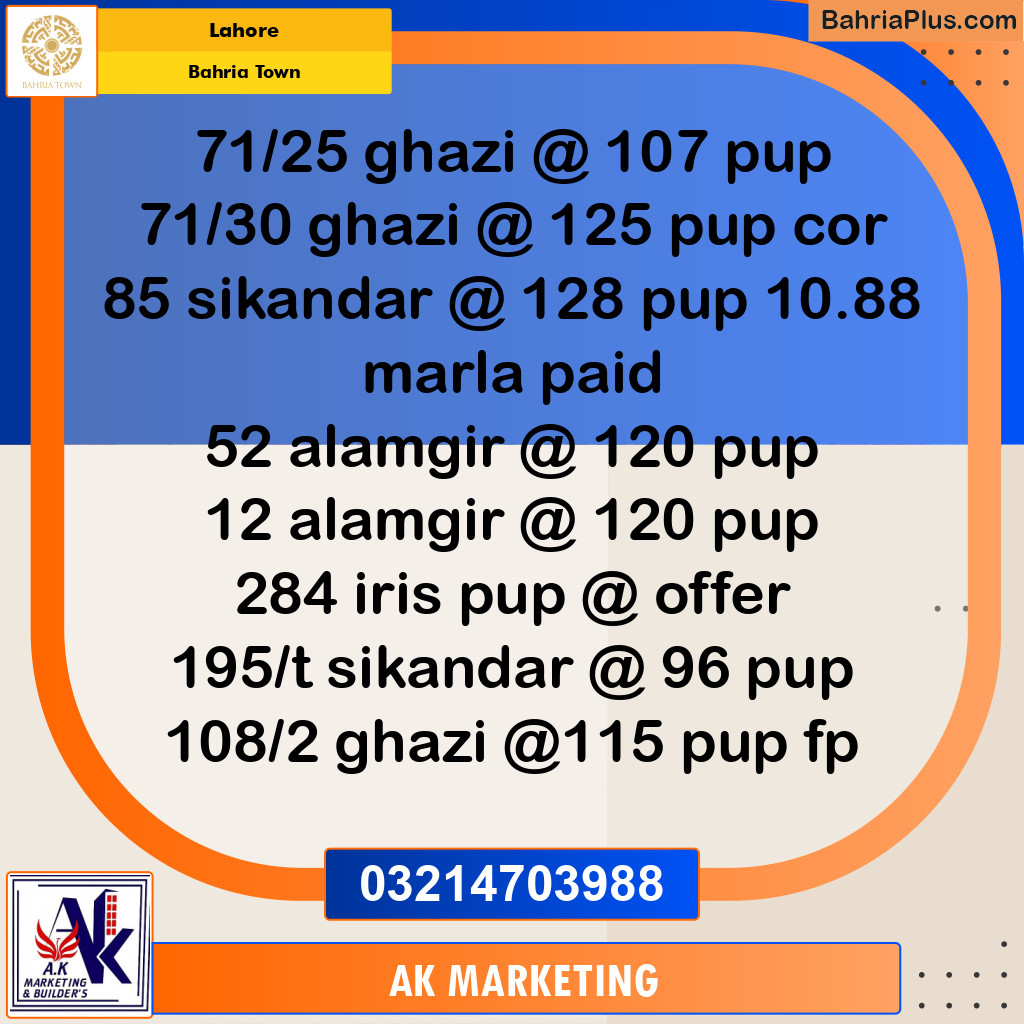 Residential Plot for Sale in Bahria Town, Lahore - (BP-256601)