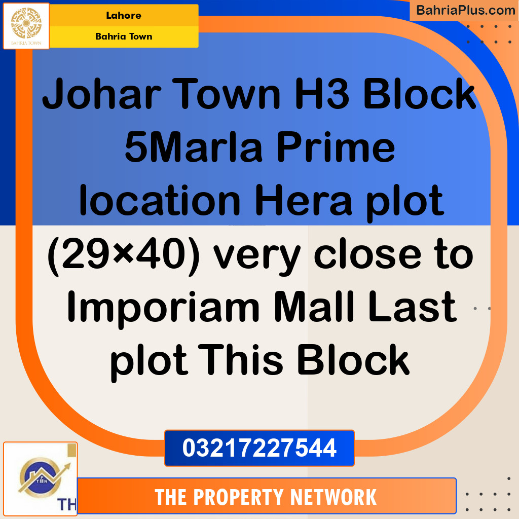 5 Marla Residential Plot for Sale in Bahria Town, Lahore - (BP-256636)