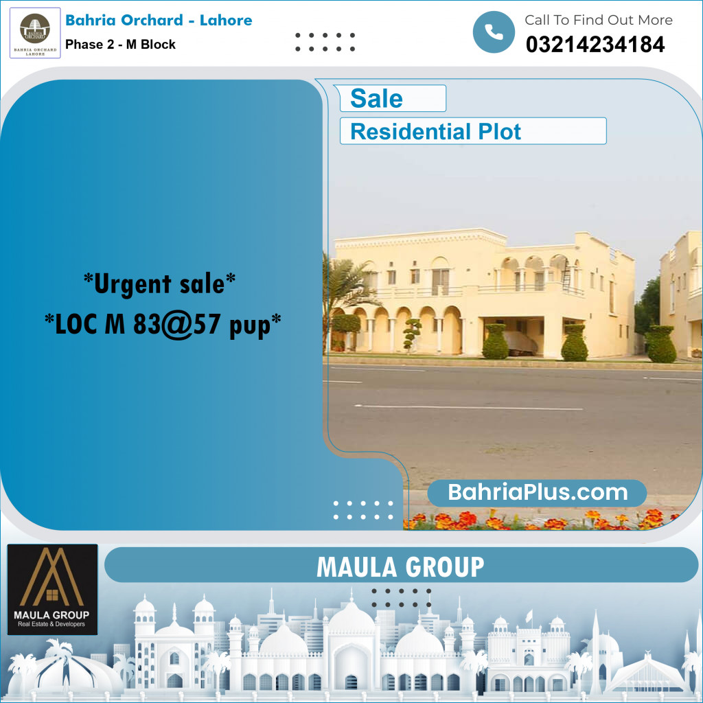 5 Marla Residential Plot for Sale in Phase 2 - M Block -  Bahria Orchard, Lahore - (BP-256649)