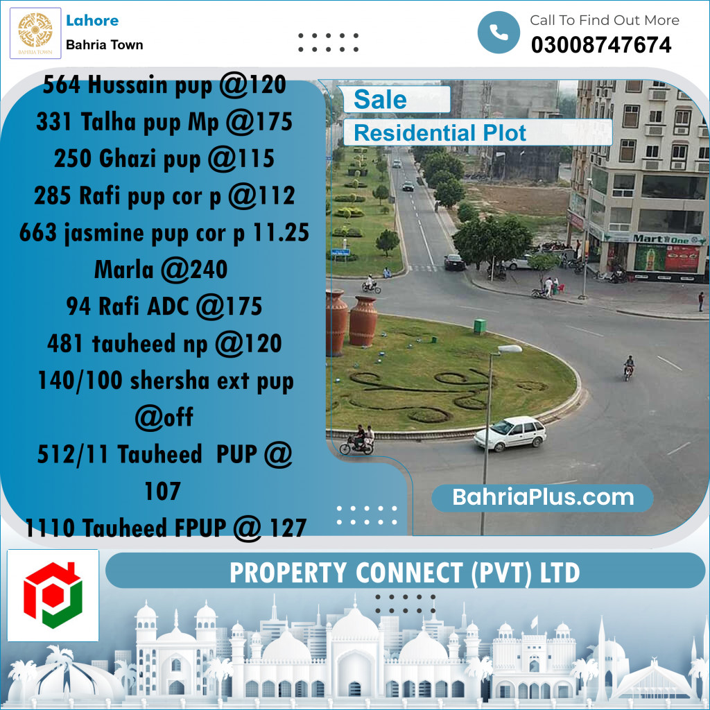 Residential Plot for Sale in Bahria Town, Lahore - (BP-256657)
