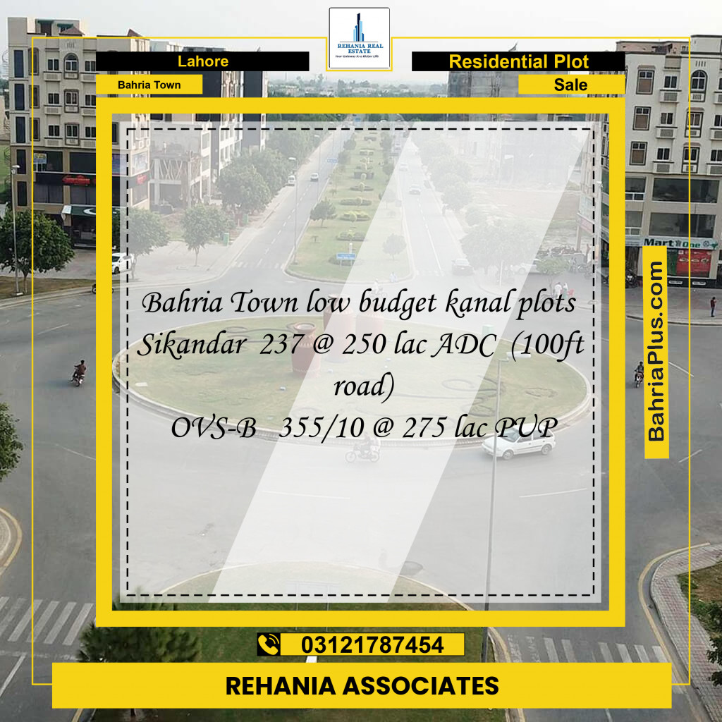 Residential Plot for Sale in Bahria Town, Lahore - (BP-256658)