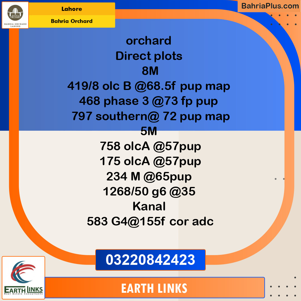 Residential Plot for Sale in Bahria Orchard, Lahore - (BP-256714)