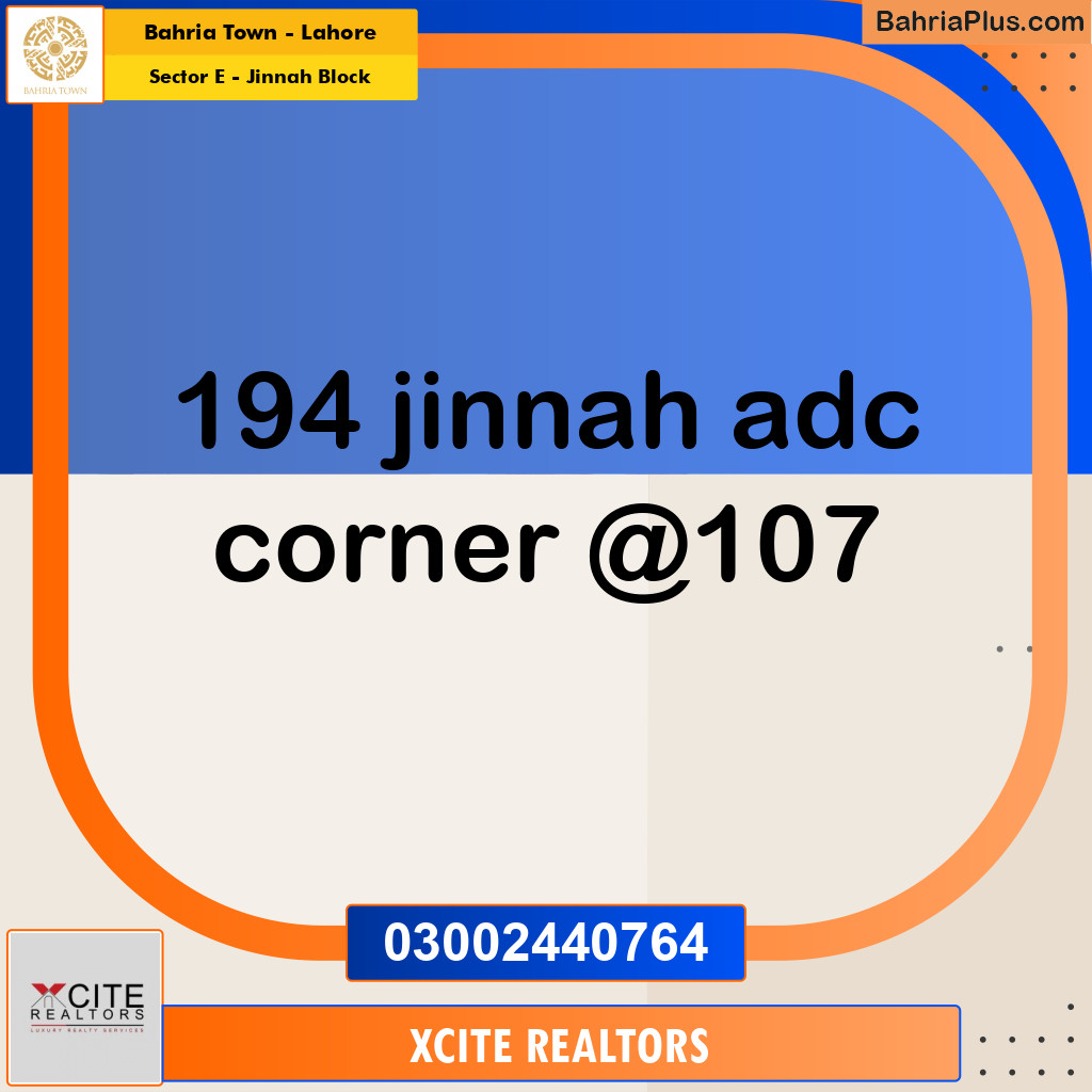 Residential Plot for Sale in Sector E - Jinnah Block -  Bahria Town, Lahore - (BP-256718)