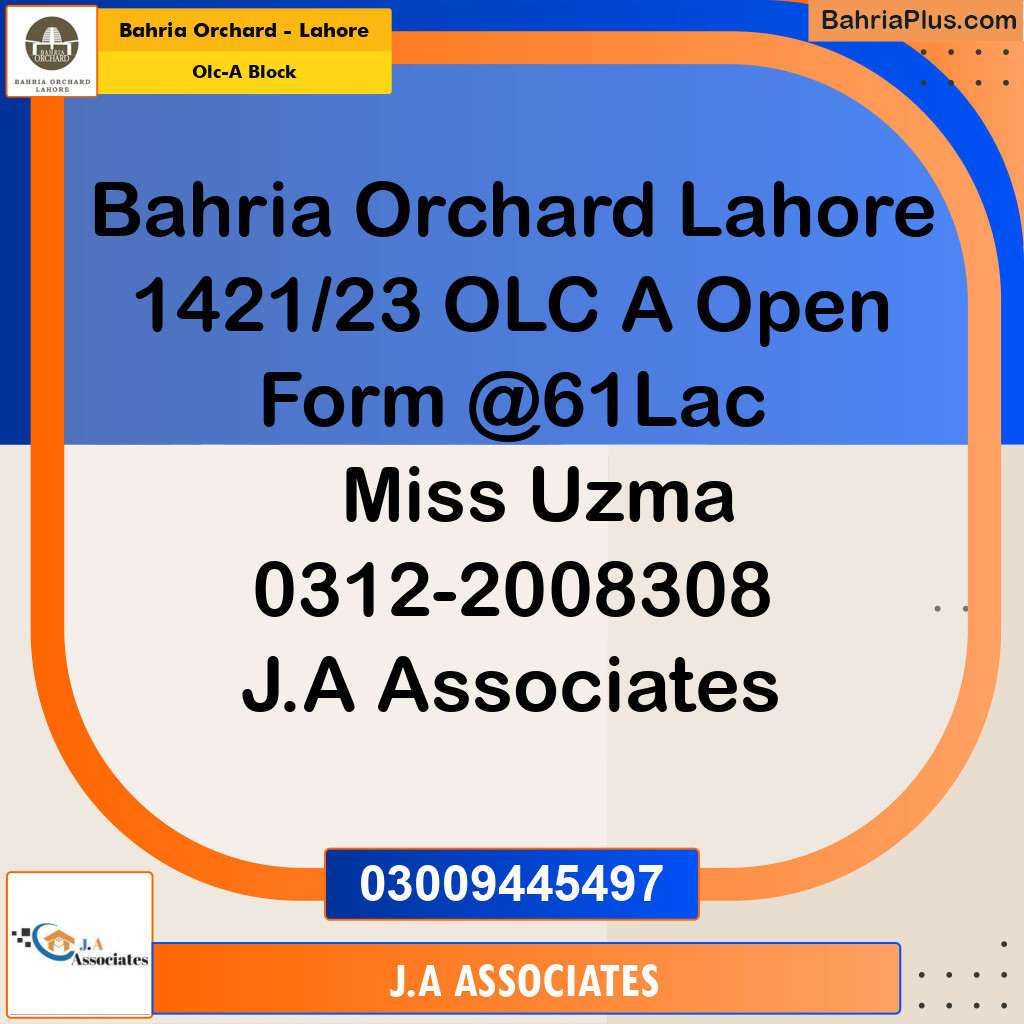 5 Marla Residential Plot for Sale in OLC-A Block -  Bahria Orchard, Lahore - (BP-256879)