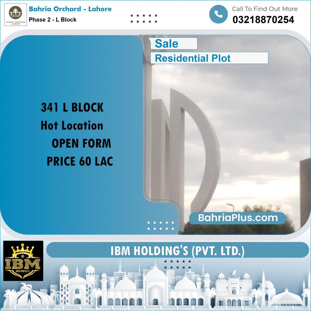 5 Marla Residential Plot for Sale in Phase 2 - L Block -  Bahria Orchard, Lahore - (BP-256921)